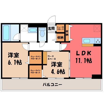 古河駅 徒歩31分 3階の物件間取画像